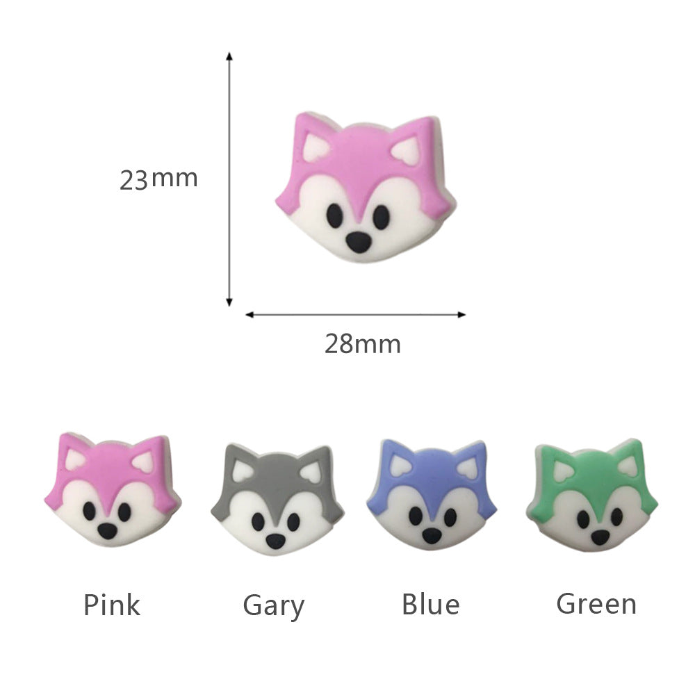 Wholesale 3pcs Silicone Fox Focal beads